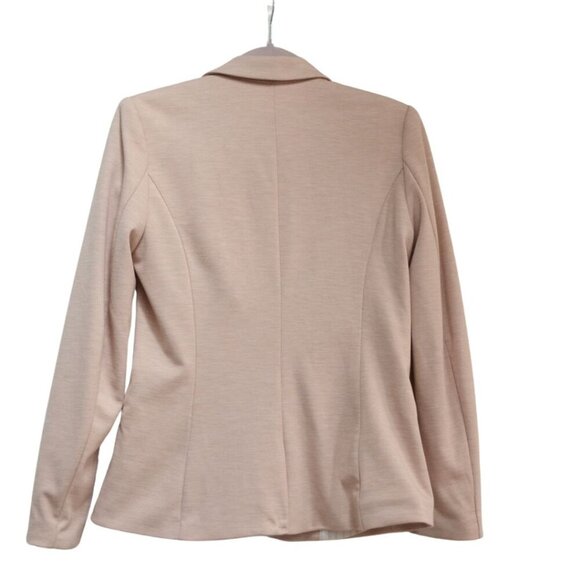 H&M Light Salmon Pink Knit One Button Relaxed Fit Modern Blazer Office Lined - Picture 2 of 12